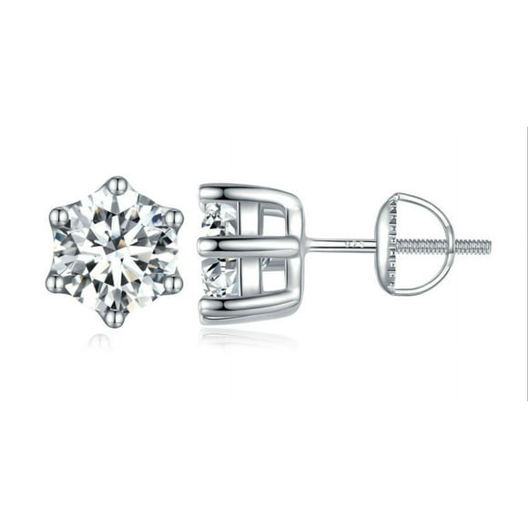 925 Sterling Silver Earrings for Women Diamond Sterling Silver S925 Zircon Stud Earrings 14K Gold Plated Flat Back Cartilage Earrings for Women Men Clearance Sale