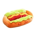 thumbnail image 2 of Hot Dog Dog Bed, Detachable and Washable Hot Dog Bed for Dachshund, Soft Plush Pet Bed with Non-Slip Bottom, Cozy Indoor Nest for Cats and Dogs, 2 of 6