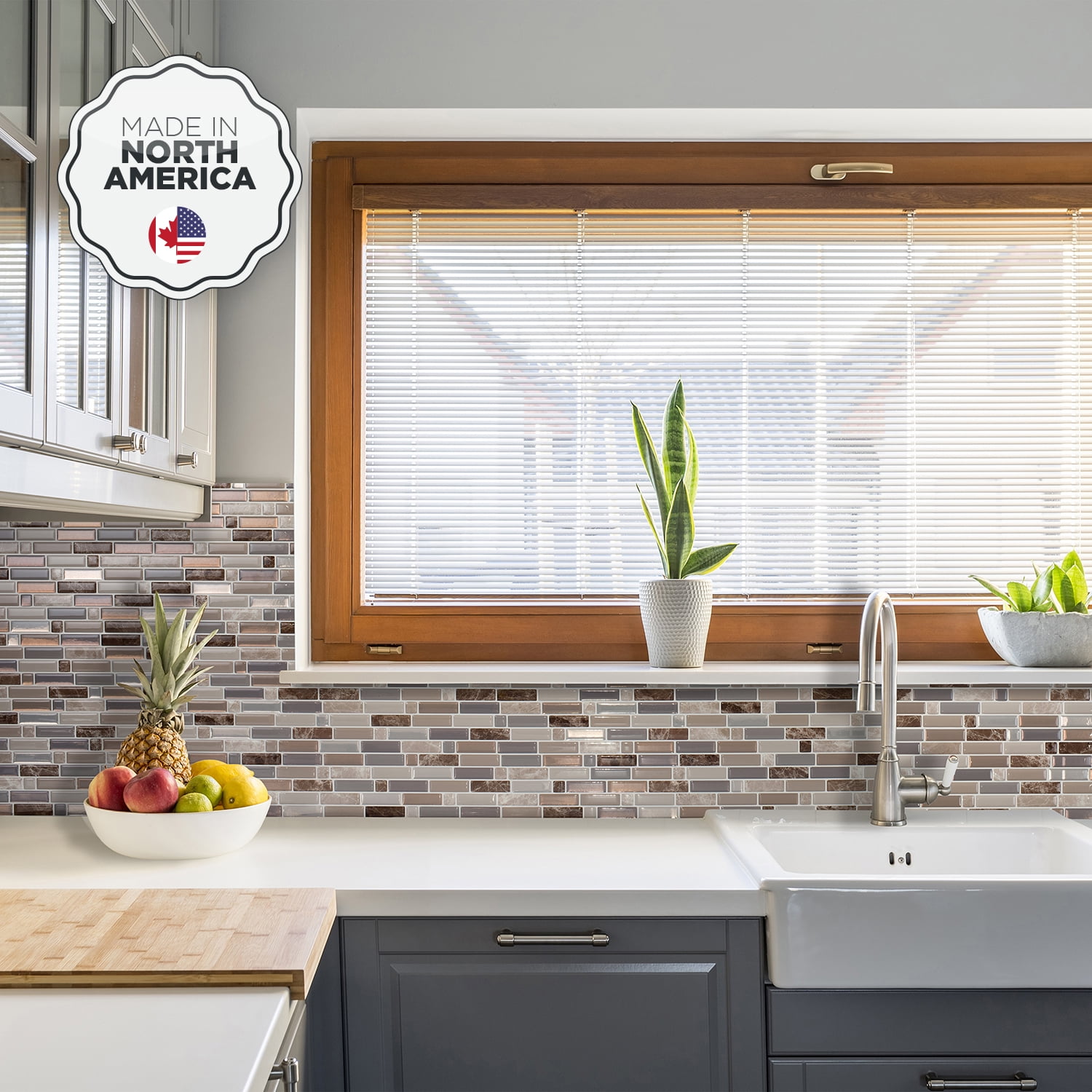 SMART TILES Peel and Stick Backsplash Tiles - 4 Sheets of 10in x 10in - 3D Adhesive Peel and Stick Tile Backsplash for Kitchen, Bathroom, Wall Tiles