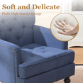 thumbnail image 4 of Pawverly Tufted Club Accent Chair, Mid-Century Modern Upholstered Button Armchair with Studded Trim, Linen Fabric Reading Chair for Living Room or Bedroom, Blue, 4 of 9
