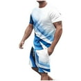 thumbnail image 2 of UVEASISHA Men's Sports Wear Set,Mens Short Sets 2 Piece Outfits Fashion 3D Print Shorts Set Summer Big and Tall Tracksuits Casual Crewneck Muscle Tee Sweatsuit Limited Time Deal, 2 of 5