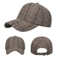 thumbnail image 2 of Mens Baseball Caps Plaid Print Adjustable Unisex Hat Fall Winter Seasons Running Workouts Outdoor Sports Khaki One Size, 2 of 9