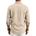 thumbnail image 6 of Satingcolo Mens Shirts Long Sleeve Casual Button Down Shirt Untucked Business Dress Shirts For Fall Fashion,Khaki L, 6 of 9