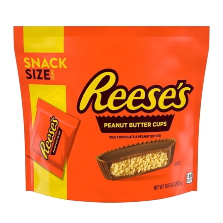 Reese's Milk Chocolate Snack Size Peanut Butter Cups Candy, Bag 10.5 oz