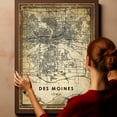 thumbnail image 6 of Des Moines Vintage Map Prints Canvas, Iowa Map Art Canvas, Canvas, Des Moines Map City style Watercolor art Canvas, 6 of 6