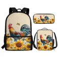 thumbnail image 2 of KUIFORTI Rooster Sunflower Print Kids Backpack Combo Set 3Pcs, Lightweight Boys Girls Teens Preppy Schoolbag Set with Lunch Bag Pen Case Stationery Organizer for School, 2 of 7