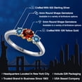 thumbnail image 2 of Gem Stone King 925 Silver and 10K Yellow Gold Red Garnet and Persian Blue Moissanite Engagement Ring for Women | 1.01 Cttw | Round 5MM | Gemstone January Birthstone | Size 7, 2 of 6