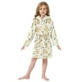 thumbnail image 6 of FORMRS Niños Bathrobe Unisex Hooded Robe Soft Plush Pajamas Sleepwear, Size 10-12T, Birds Sunflowers, 6 of 7