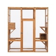 thumbnail image 2 of Topcobe 70" Large Wooden Cat Enclosure 6 Platforms for Multiple Cats Outdoor Cat Cage, Orange, 2 of 11