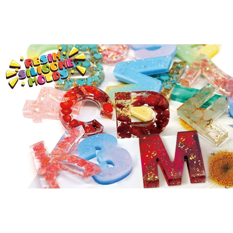 Alphabet Resin Silicone Molds Letter Number Epoxy Mould DIY Jewelry  Keychain kit