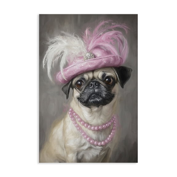 Stupell Industries Lady Pug Portrait Canvas Wall Art, design by Tina LeCour