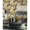 thumbnail image 3 of NextWall Ebony & Antique Gold Nouveau Floral Peel and Stick Wallpaper, 3 of 9