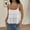 White, variant on Women's Ruffle Cami Top Spaghetti Strap Lettuce Trim Flowy Summer Beach Camisole