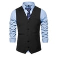 thumbnail image 1 of Chaqueta de Traje de Ocio de Bolsillo sin Cuello en V de Color Sólido sin Mangas, Trajes de Hombre de Ajuste Delgado para el Uso Formal Informal, 1 of 7
