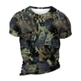 thumbnail image 5 of Mens Workout Shirts Big And Tall Short Sleeve Crewneck Camouflage T-Shirts Causal Stylish Camo Pullover Top Tees,Dark Green L, 5 of 6