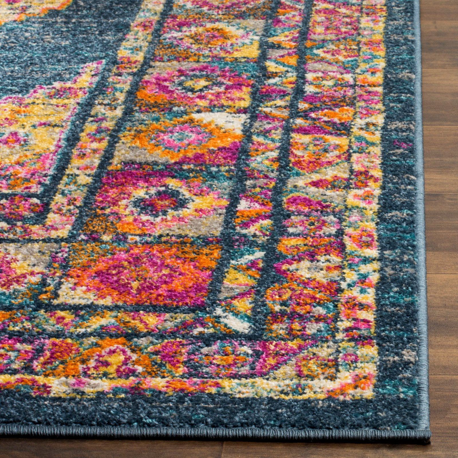 SAFAVIEH Madison Emmet Traditional Area Rug, Blue/Fuchsia, 8' x 10'