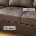 thumbnail image 5 of PonLiving Furniture 3 PCS Sectional Sofa Set, L-Shaped Sectional Couch 103" W for Living Room, with Storage Ottoman and Matching Pillows (Left Hand Facing, Taupe), 5 of 12