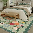 thumbnail image 3 of BERTHMEER Large 8'x10' Area Rugs for Living Room Bedroom Office Rugs Vintage Green Floral Carpets Machine Washable Farmhouse Dining Room Oriental Flower Non Slip Rugs, Multicolor, 3 of 8
