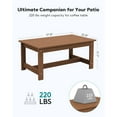 thumbnail image 3 of SSyao HDPE Outdoor Coffee Table, All-Weather Rectangular Patio Side Table, Heavy Duty Weather-Resistant Balcony Table for Poolside, Deck, Garden, Backyard Furniture,Brown 1pack, 3 of 7