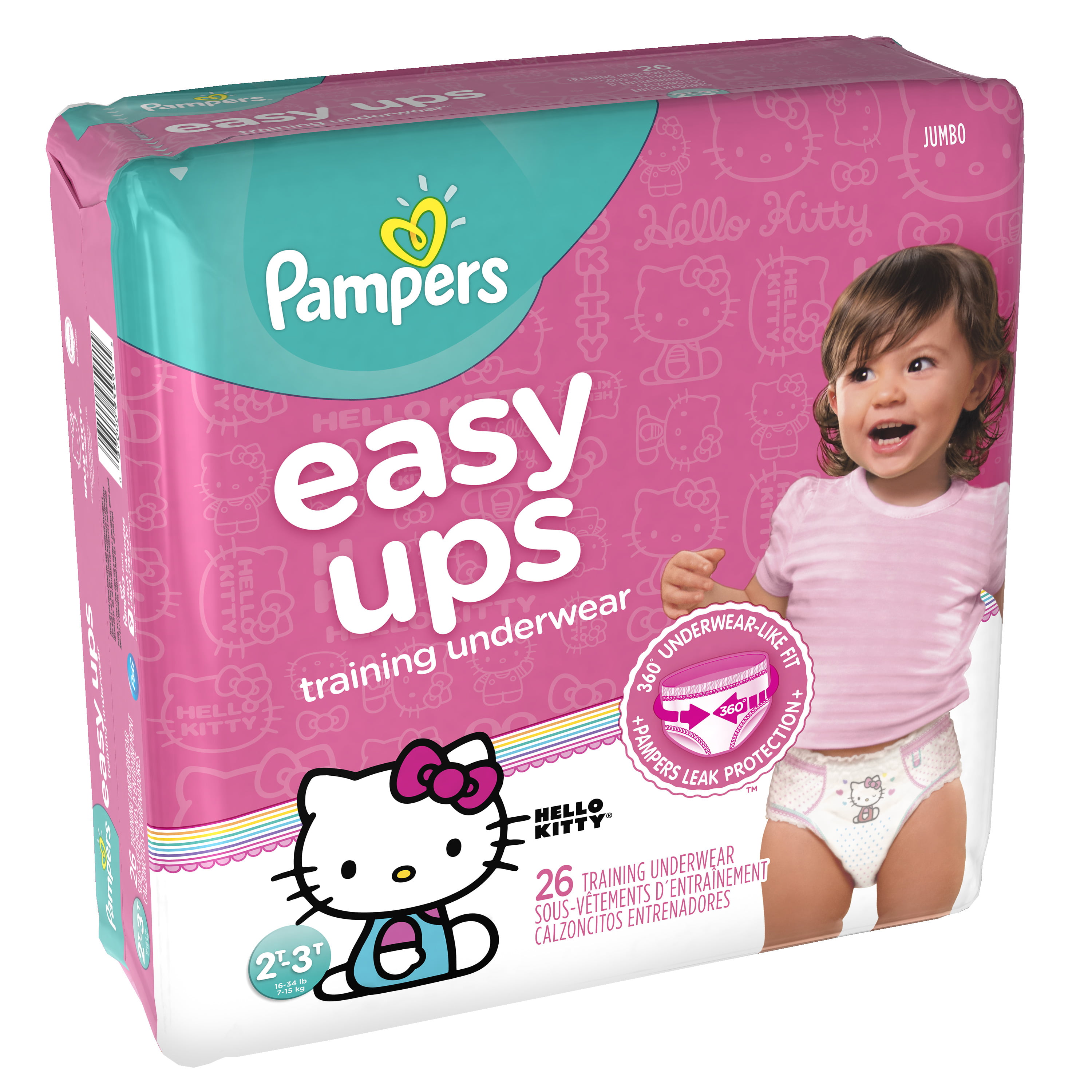 Pampers Easy Ups Hello Kitty® Training Underwear Size 3T-4T 66 ct Pack