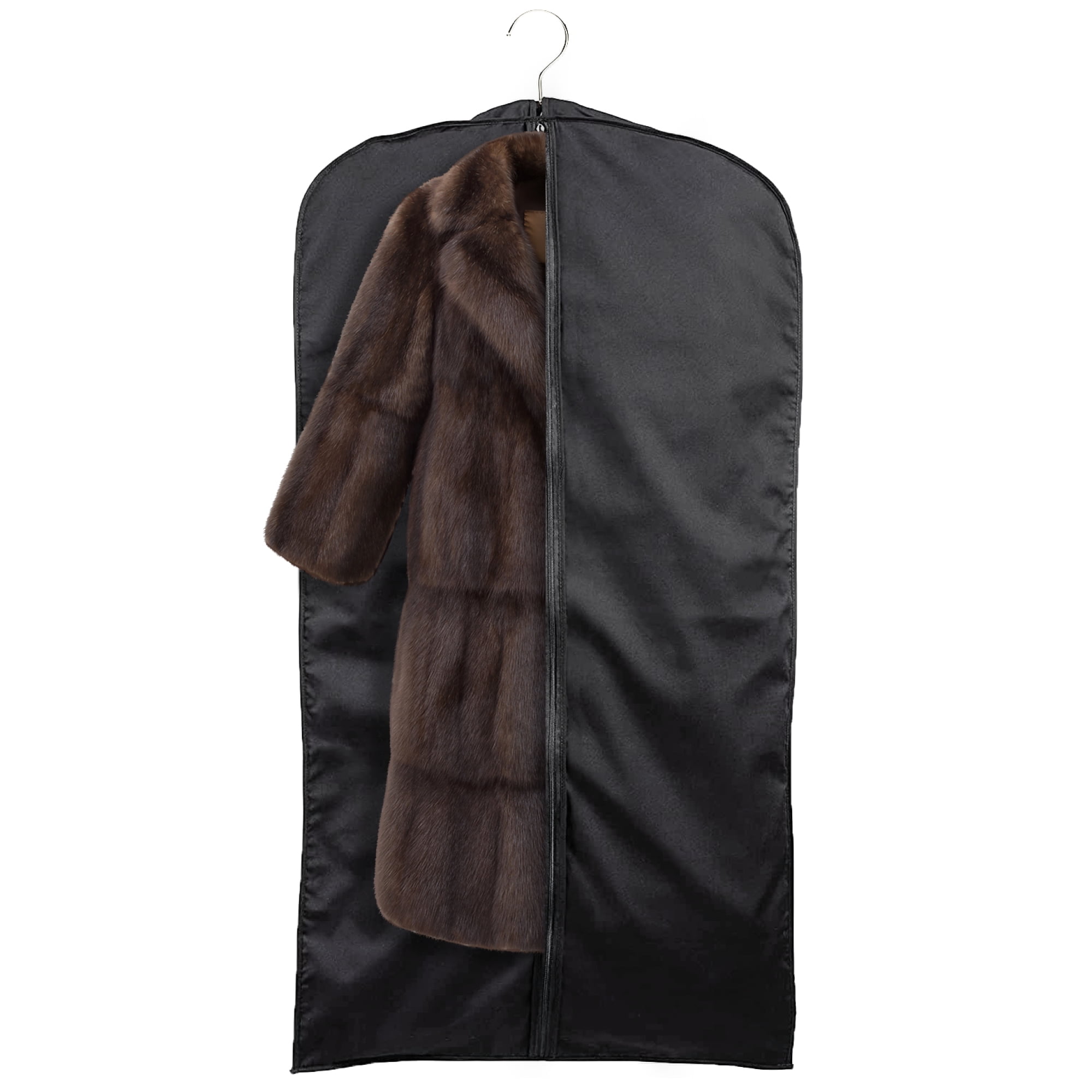 60'' Breathable Black Cotton Poplin (Black Trim) Garment Bag - 1 Count - Basic LTD