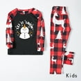 thumbnail image 4 of Snowman Family Christmas Pajamas Set, Plaid Matching Holiday Sleepwear Long Sleeve Tops & Pants Loungewear Black Red, 4 of 7
