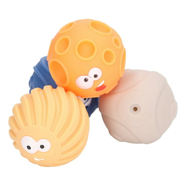 Juguetes de bolas sensoriales, 4 piezas de bolas sensoriales, bloques de dentición apilables múltiples, juguetes de bolas sensoriales diseñados para la perfección
