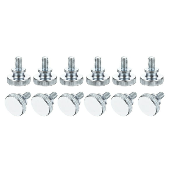 Uxcell M6 x 10mm Knurled Thumb Screws, 12Pcs Metric Knurled Head Bolts Thumb Screw with Shoulder Grip Knobs Fasteners Tighten Thread Fasteners for TV Monitor Mount
