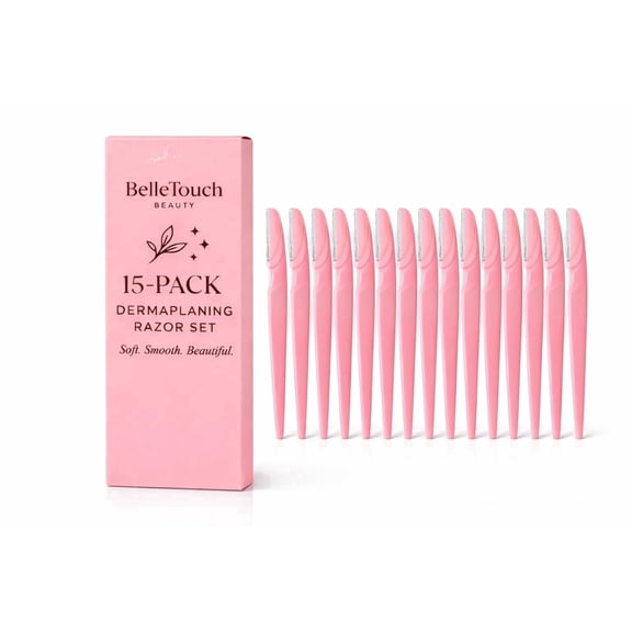 BelleTouch Beauty Eyebrow Trimmers – 15 Pack, Travel Size, Razors for Women