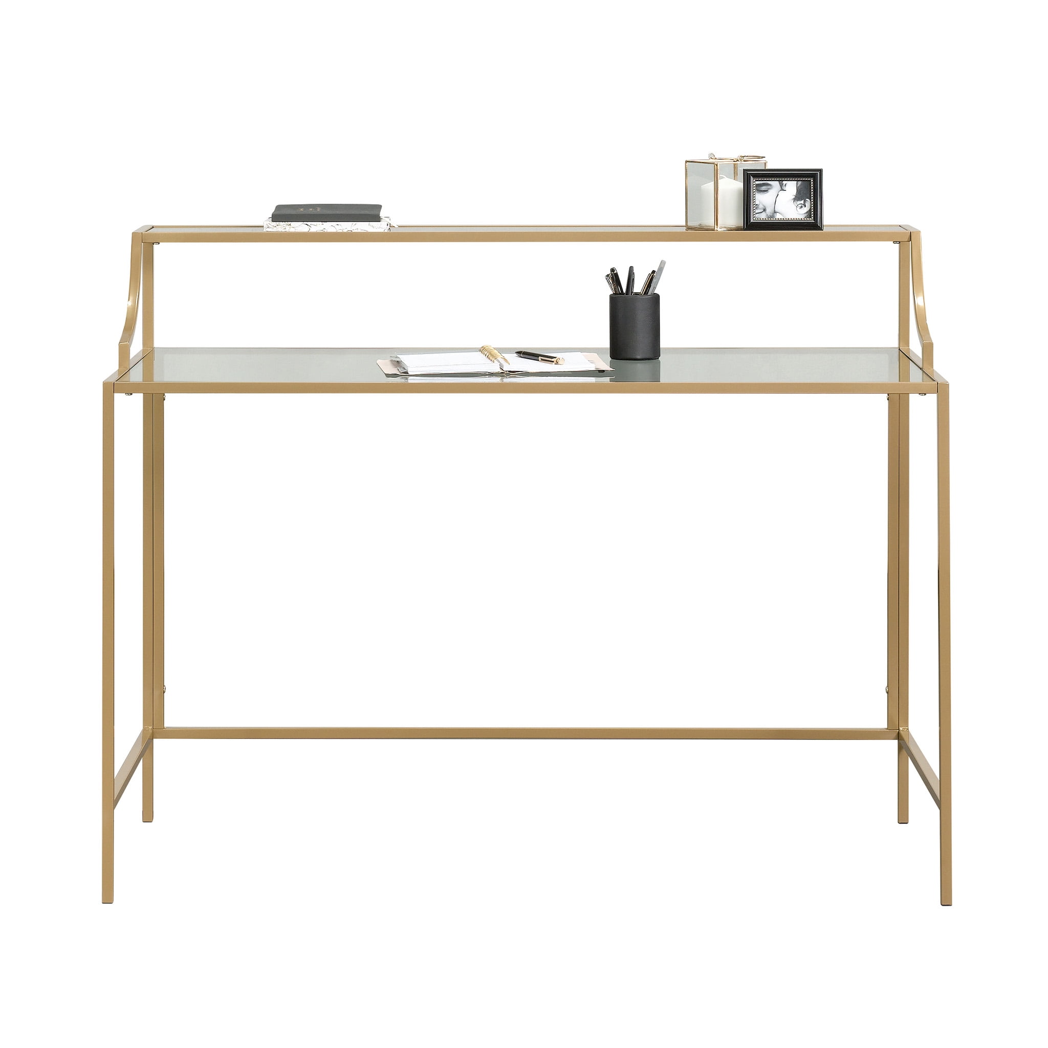 Better Homes Gardens Nola Writing Desk Gold Finish Walmart