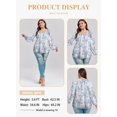 thumbnail image 3 of Blusa Eytino para mujer, talla grande, bohemio, floral, gasa, 3X, blanca, 3 of 6