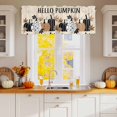 thumbnail image 2 of Hello Dot Pumpkin Valances for Windows, 54 x 18in, Cartoon Maple Leaves Thanksgiving Day Rod Pocket Kitchen Valance Curtain Light Filtering Window Treatments for Living Room Bedroom, 1 Panel, 2 of 7