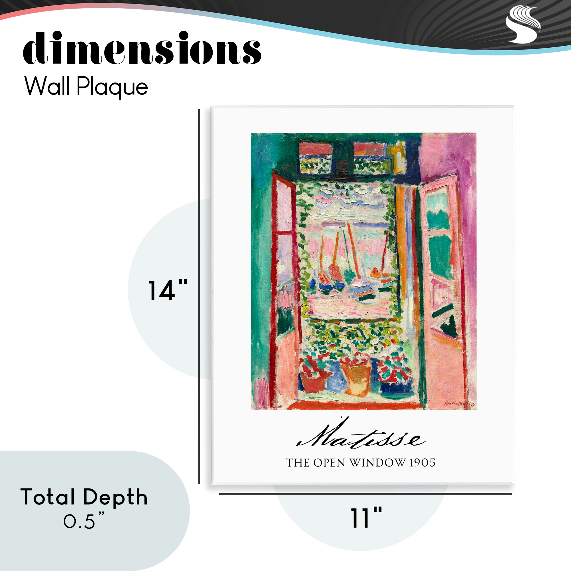 The Open Window Matisse Wall Plaque Art, design by Vintage Hustle