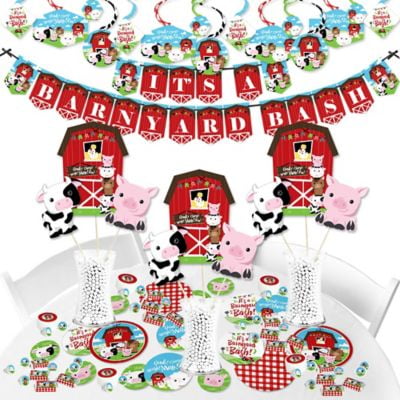 Barnyard Banners - Farm Animals - Barnyard Baby Shower or Birthday Party Supplies - Banner Decoration Kit - Fundle Bundle