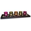 Jewel Tone 5-Piece Tealight Candle Tray