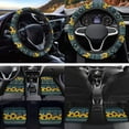 thumbnail image 4 of HUIACONG Aztec Sunflowers Car Floor Mats and Steering Wheel Cover for Women Rubber Non-Slip Easy to Install Full Set Front & Rear Car Seat Covers for Additional Protection Car Mats Full Set 9 Pcs, 4 of 8