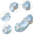 thumbnail image 5 of Quealent Kids Toddler Girls Dress Shoes Pumps Low Heels Sparkling Flower Mary Jane Footwear for Party Prom Wedding Birthday Blue for Size 10, 5 of 7
