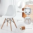 thumbnail image 4 of 5 Piece Round Dining Table Set for 4, Mid-Century Modern Kitchen Table with 4 Chairs for Home, Apartment, Plastic Seats, Space Saving, Wood Legs, 4 of 9