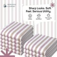 thumbnail image 2 of HEIRLOOM COMFORT Fiesta Stripe Dish Towels 12 Pack, 18x26 Inch, 100% Cotton, Absorbent & Durable, Quick Drying Kitchen Towels for Daily Cleaning, Cooking & Baking, Easy Care, Brown & Burgundy, 2 of 7