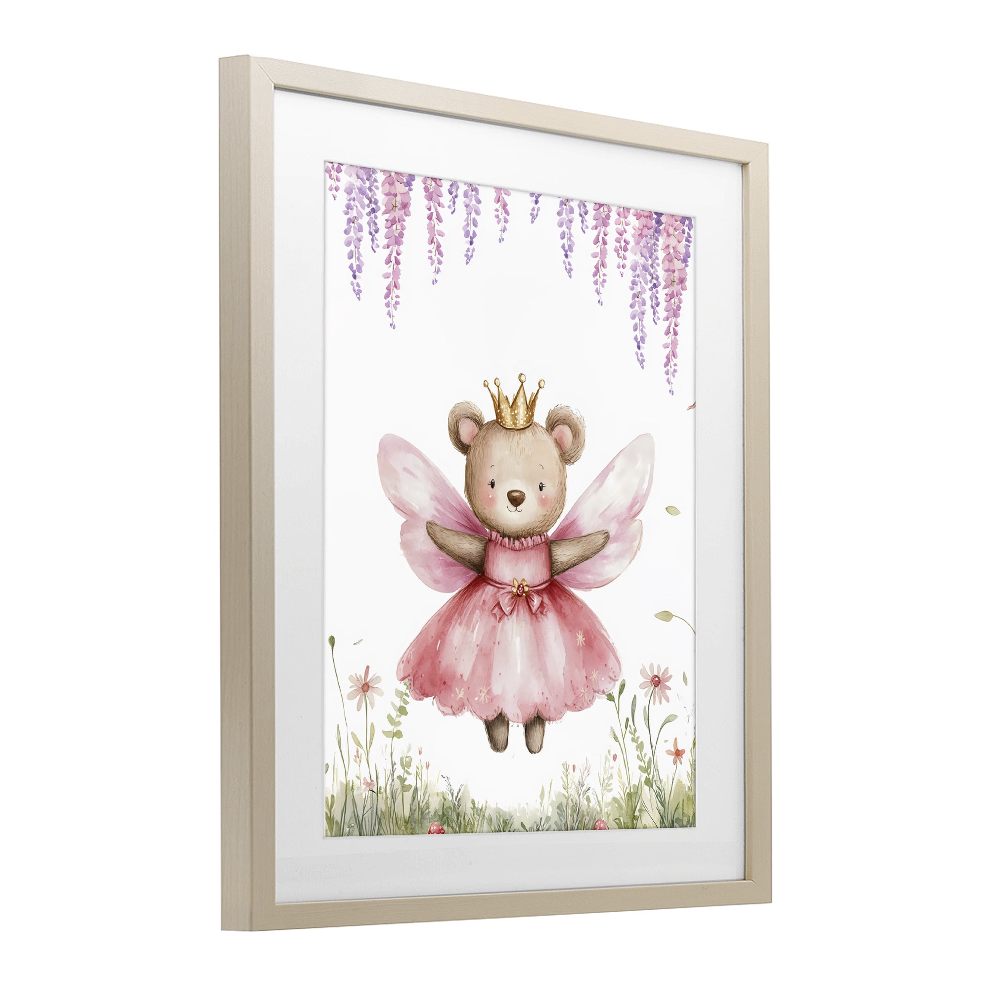 Stupell Industries Woodland Bear Forest Fairy Birch Framed Print Under Glass, design by LSR Design Studio