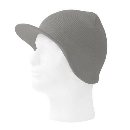 Mens Reversible Visor Beanie - TopHeadwear Cuffless Beanie Cap with Visor