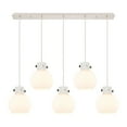 thumbnail image 3 of Innovations Lighting  Newton Sphere - 5 Light 8" Cord Hung Linear Pendant Polished Nickel/White, 3 of 5