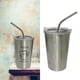 thumbnail image 5 of Taza con pajita de acero inoxidable,Vaso frío de acero inoxidable Vaso de viaje con pajita de acero inoxidable Tazas de metal irrompibles Características de vanguardia, 5 of 8