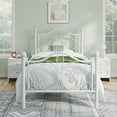 thumbnail image 2 of Sha Cerlin Twin Size Metal Platform Bed Frame with Victorian Vintage Butterfly Headboard&Footboard, White, 2 of 8