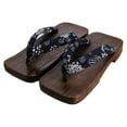thumbnail image 2 of yuksok 2xJapanese Clogs Slippers Geta Sandals Flip Flops for Men Women Blue Square 42, 2 of 9