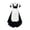 White, variant on RoamHome Women's Maid Costume Flutter Sleeve Ruffled Apron Lace Up Lolita Dress Vintage Elegant Halloween Party Role Play Dress