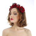 thumbnail image 3 of Diadema de calavera con flores rojas, araña, Halloween, Día de Muerto mexicano, corona gótica, tocado para cosplay, disfraz, guirnalda, festival, fiesta, tocado para fiesta de Mardi Gras, 3 of 4