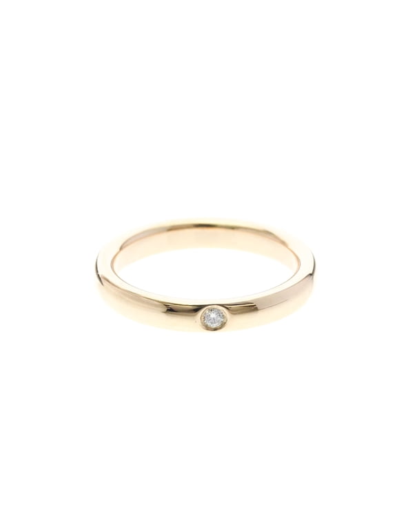 Pre-Owned Tiffany Stacking Band Ring 1 Diamond 18K Rose Gold