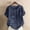 Navy, variant on Crew Neck Women Clothing Green Short Sleeve Fish Pull-on T-Shirts Ornamental Button Animal Ramie Printed Minimalist Tops Green,S