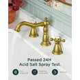 thumbnail image 3 of 3 Hole Vintage Bathroom Faucet Brushed Gold, 2 Handles 8 Inch Widespread Antique Brass Bathroom Sink Faucet for Vanity RV Farmhosue, with Metal Pop Up Drain and Supply Lines, 3 of 16